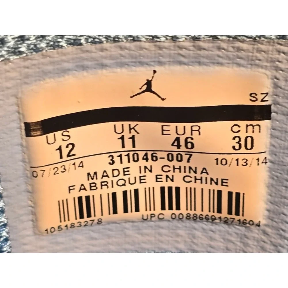 Jordan Dub Zero Laser Charcoal Blue Grey Basketball Shoes 311046-007 Mens 12